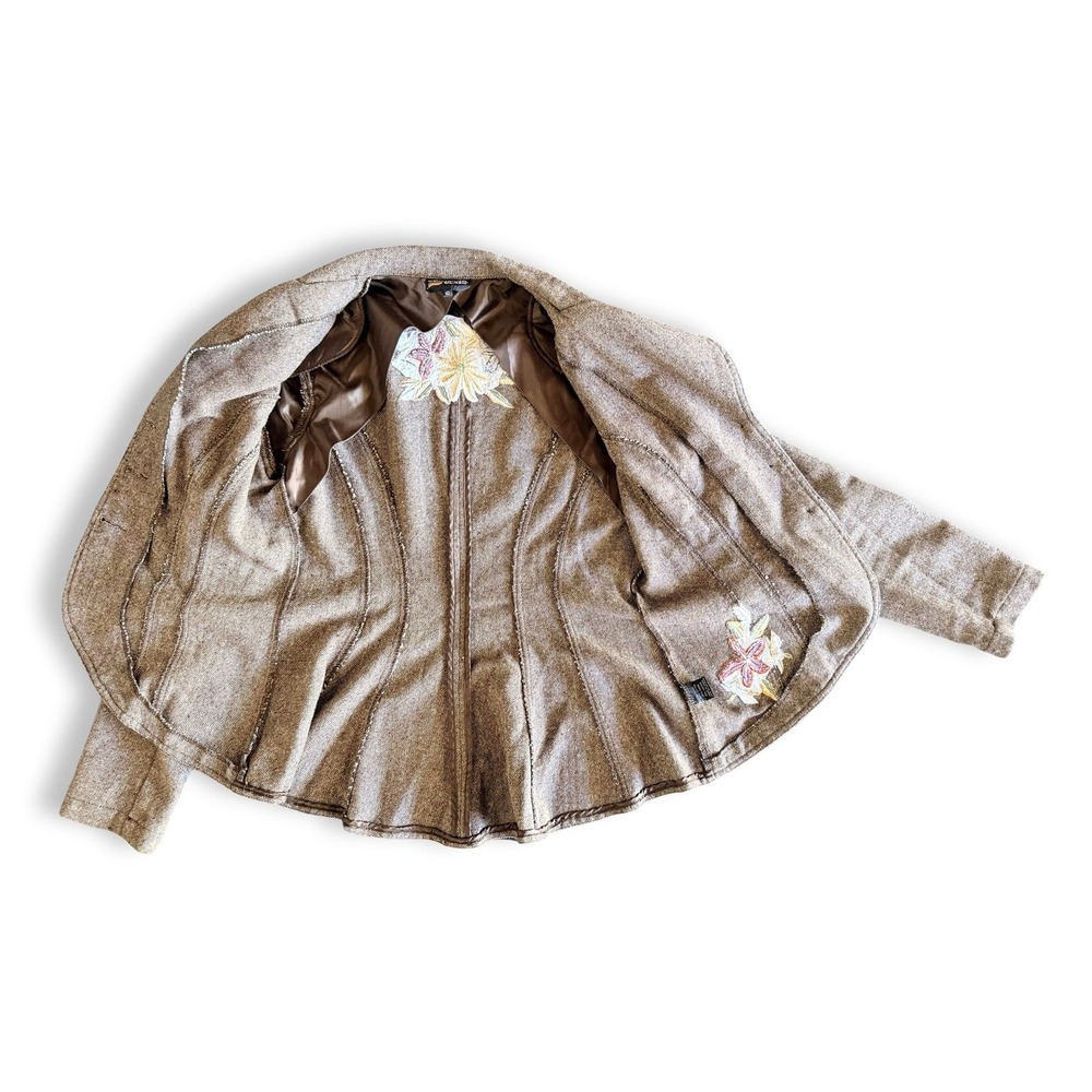 Vintage Contrived Clash Women's Embroidered Blazer Jacket Boho Western Size 10 - Picture 7 of 10